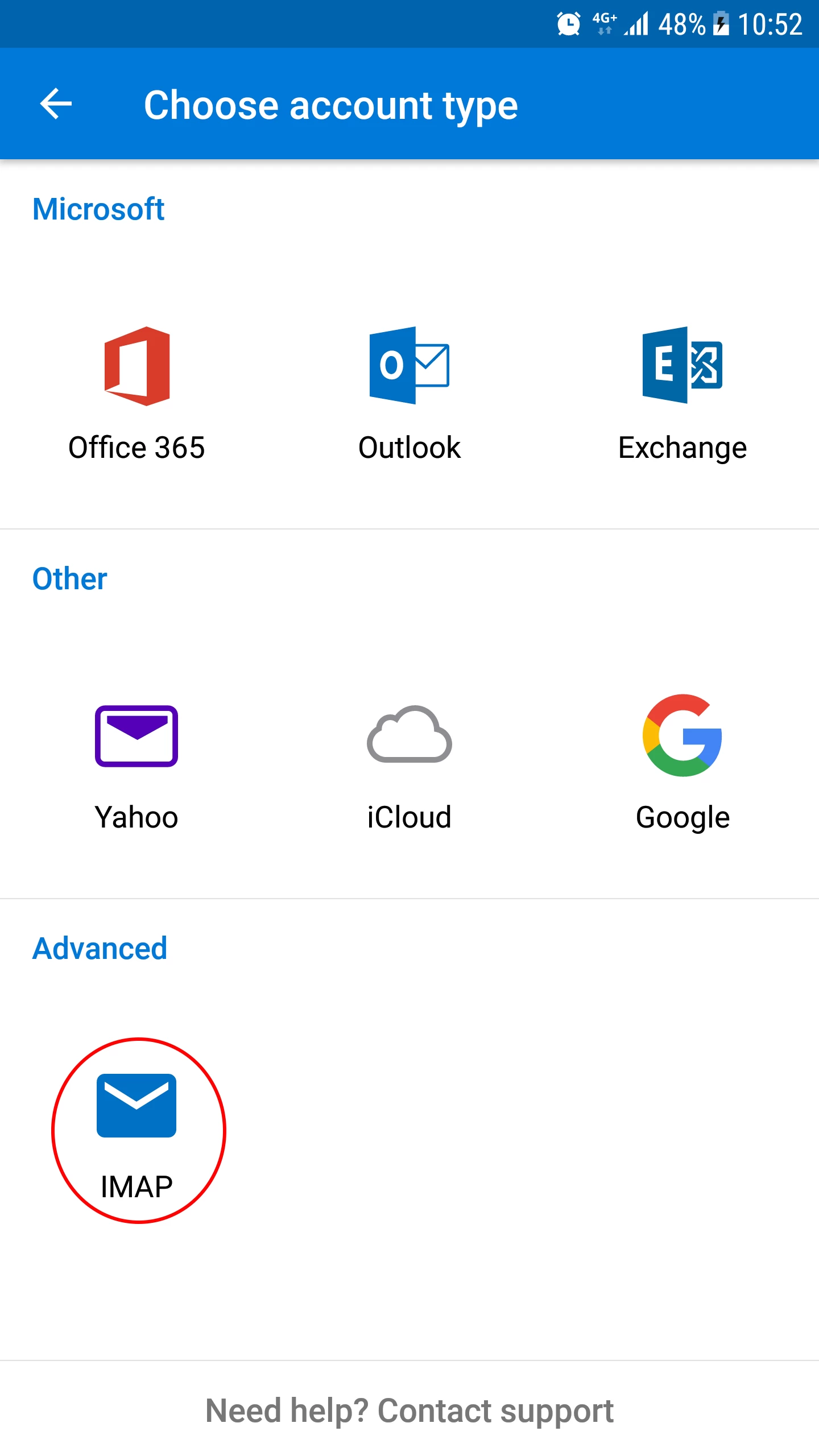 Setare cont e-mail IMAP