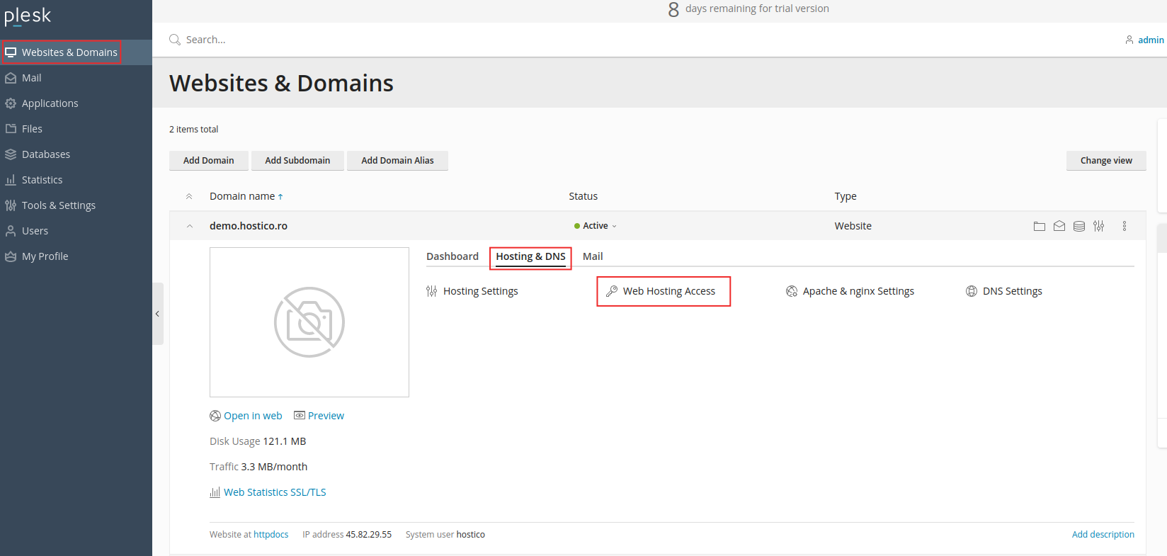 Change Plesk User Password