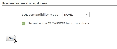 phpmyadmin execute import