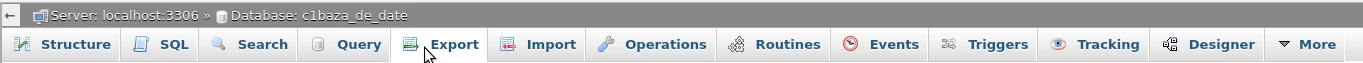phpmyadmin export database